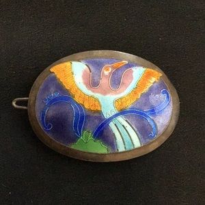 Handmade Vintage Enamel Hair Barrette